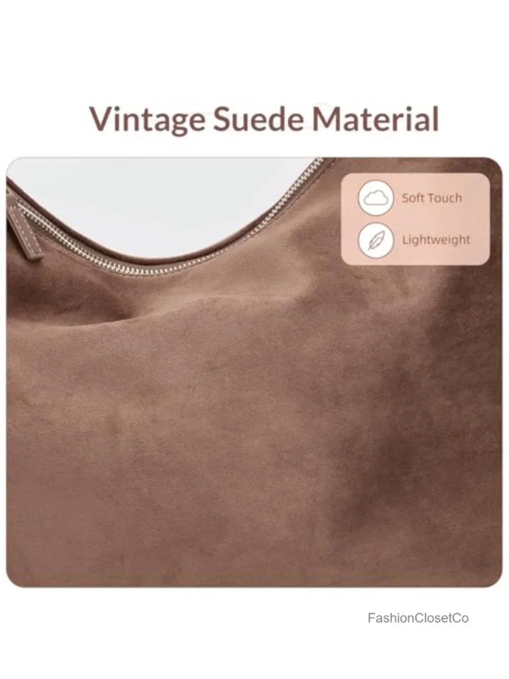 Slouchy Hobo Shoulder Bag with Adjustable Strap 5 Pockets Fits Tablet